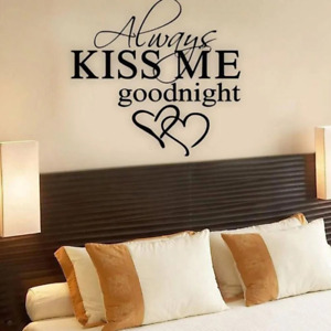Modern Wall Sticker Always Kiss Me Goodnight Art Decor Wall Stickers Bedroom Rem