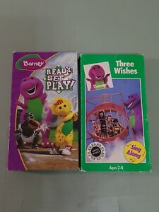 New ListingLot 2x Barney VHS Video Tapes - Ready Set Play! & Barney: Three Wishes