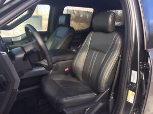 2018 2019 2020 Ford F-150 XLT Super Crew Black Leather Seat Covers Lariat Design