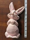1960 Vintage Pink Standing Easter Bunny Rabbit PULP Paper Candy Container