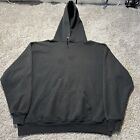 Vintage 90s JERZEES Sun Faded Distressed Hoodie Sweatshirt Blank Black M Boxy
