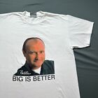 Vintage Phil Collins Shirt Mens XL White Big Is Better Music Retro 90s Band Tee
