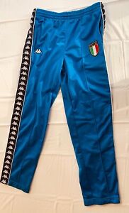 Kappa Italy Blue Track Pants Soccer Size Men's Medium Italia, 2000, 2001