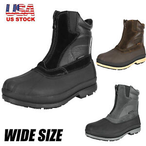 Mens WIDE SIZE Snow Boots Insulated Waterproof Winter Outdoor Ski Boots