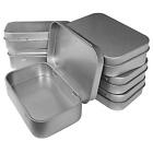 Metal Hinged Tin Box Container Mini Portable Small Storage Kit With Lid 6 Pcs