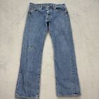 Levis 501 Jeans Mens 33x30 Blue Denim Straight Button Fly Medium Wash Cotton