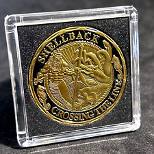 Shellback United States Navy Marine Corps USN USMC Challenge Coin BRONZE w CASE