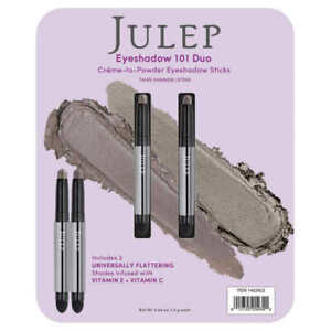 JULEP 101 Duo, Creme-to-Powder Eyeshadow Set, Taupe Shimmer / Stone - NEW