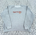 Vintage Virginia Tech Hokies Sweatshirt Women Large Gray Crew Neck Sweater Y2k *