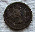 New Listing1869 Indian Head Cent Early Rare Key Date VG Detail Corroded Pitted Bold Date