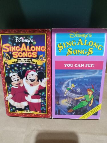 Disney Sing Along Songs VHS lot of 2. 12 days of christmas and you can Fly!