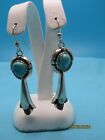 Vintage Navajo Sterling Silver Turquoise & Coral Squash Blossom  Earrings. #710