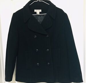 Preston & York Women’s Size 10P Petites Black 100% Wool Coat