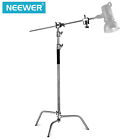 Neewer 10ft C Leg Studio Light Stand with 4ft Holding Arm and 2 Grip Heads