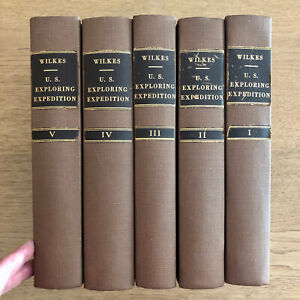 Wilkes Narrative of US Exploring Expedition 1838-1842 5 Volumes 1845 Edition VG