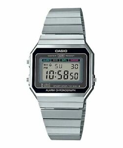 Casio A700W-1A, Digital Watch, Chronograph, Alarm, Day/Date, Thin Case