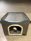 Bedsure Comfy Pet Cat Cube Indoor Large Bat Cave For Cats Scratch Pad Foldable
