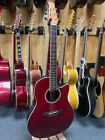 Ovation Applause AB24-2S Mid-depth Acoustic-electric Guitar - Ruby Red