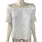 Womens Belinda Small Ivory Lace Off Shoulder Blouse Top S