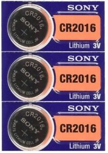 FRESH NEW 3 x SONY/MURATA CR2016 Lithium Battery 3V Exp 2030 3 pcs Coin Cell