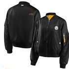 Women's Pittsburgh Steelers Black Bomber Full-Zip Jacket Size XXL