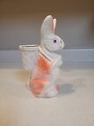 Vintage 1950s Candy Container EASTER BUNNY PINK PAPER MACHE PULP Rabbit