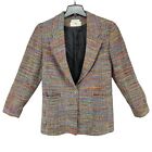 Emil Rutenberg Womens Blazer Jacket Silk Tweed Boucle One Button Vintage