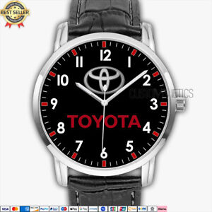 Toyota Logo TY01 Black Quartz Watch Analog Stainless Steel Men's Wristwatch