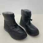 Women's Black Nylon Snow Boots Size 10 Preowned