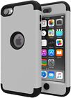 For iPod Touch 5th 6th 7th Gen - Hard Hybrid Armor Nonslip Case Cover Gray Black