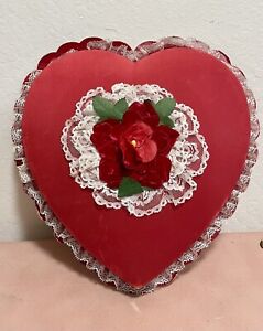 14” Vintage Red Heart Candy Box Valentines Day See’s Box Big!
