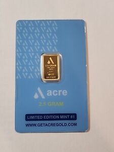 Acre 2.5 Gram .999.9 Fine Gold Bar - Limited Edition, Sealed - 1 from lot of 4