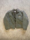 Vintage J97 Carhartt Moss Green Detroit Blanket Lined Inside Jacket S