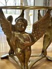 Brass Candle Vase Plant Stand w Cherubs Solid Brass Made in India