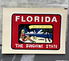Original Vintage FLORIDA TRAVEL Water DECAL sunshine state beach palm atlantic