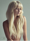 100% Human Hair New Fashion Gold Long Straight With Bangs Wigs For Women's Wig