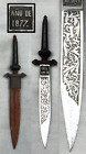 VERY RARE & LUXURIOUS SPANISH VINTAGE DAGGER SWORD, TOLEDO 1877, XIX, ORIGINAL