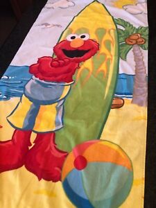 VTG 123 Sesame Street Elmo Kids Wash Towel Multicolor Cotton Beach Towel 27