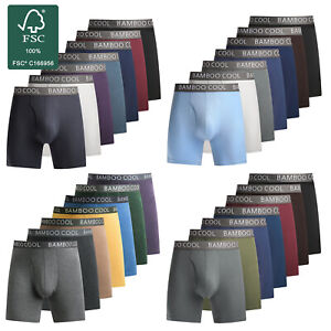 BAMBOO COOL Men's Boxer Briefs 7 Pack for a Week 7 Days Underwear Trunks Boxer