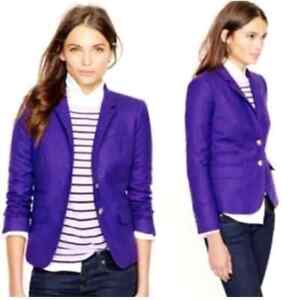 J. Crew school boy wool blazer Size 0 purple