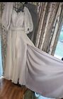 Custom Made Light Iridescent Grey Chiffon/Organza Wedding Dress Size 8