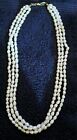 3 Strand Imitation Seed Pearl Necklace. 18