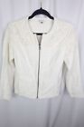 cAbi Floral Jacket Women Small White Lace Occasion Long Sleeves Full Zip Cotton