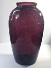 New ListingVery Large Beautiful Vintage Amethyst Purple Crackle Art Glass Vase 14.5