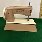 Vtg 1960s Singer hand crank sewing machine beige 22851, 22852. Sewing Machine