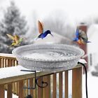 Heated Bird Bath for Outdoors for Winterï¼Œ75W Deck Mounted Heated Bird Gray