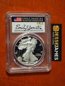 2021 S PROOF SILVER EAGLE PCGS PR70 ADVANCE RELEASE EMILY DAMSTRA SIGNED TYPE 2