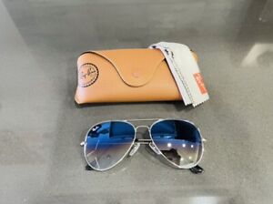 Ray Ban sunglasses aviator, 3025, M 62mm,Silver / Blue Gradient Lens, Pre-owned,