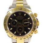 ROLEX Daytona Automatic Watch 18K Yellow Gold Stainless Steel 116523 Black