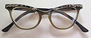 Vintage LIBERTY Cat Eye Glasses Rhinestones Plastic w/Metal Arms 5 1/2